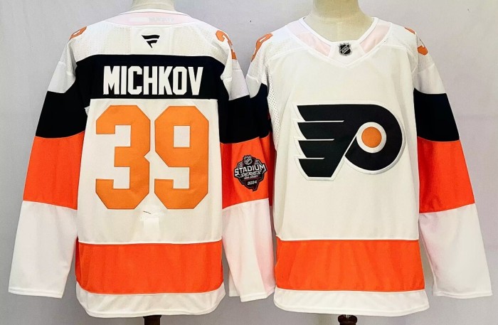 Philadelphia Flyers MICHKOV 39 White NHL Jersey Hockey Shirt