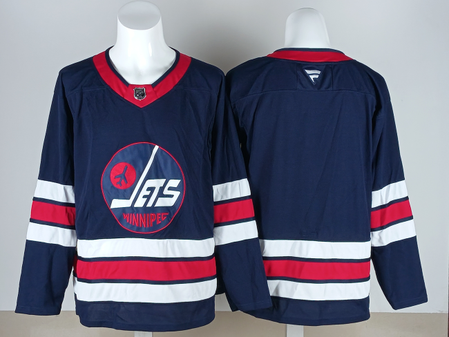 Winnipeg Jets Blank Dark Blue NHL Jersey Hockey Shirt