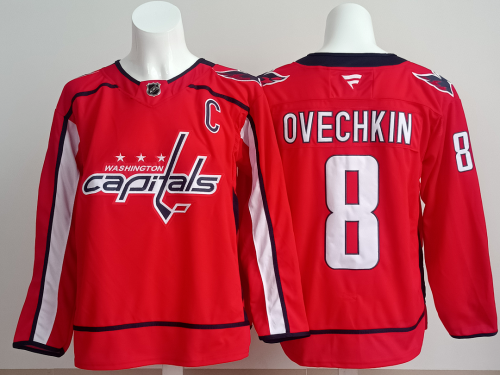 Washington Capitals OVECHKIN 8 Red/White NHL Jersey Hockey Shirt