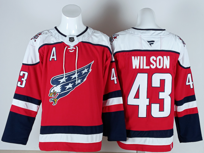 Washington Capitals WILSON 43 Red NHL Jersey Hockey Shirt