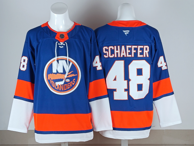 New York Islanders SCHAEFER 48 Blue NHL Jersey Hockey Shirt