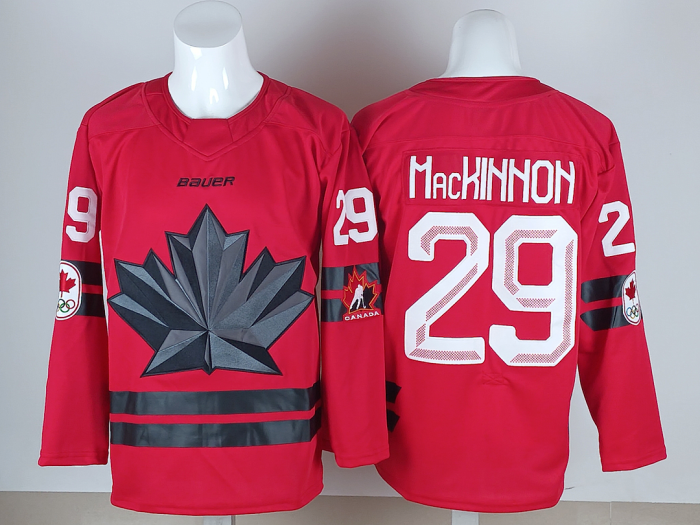 2026 Winter Olympics Canada MAcKINNON 29 Red NHL Jersey Hockey Shirt