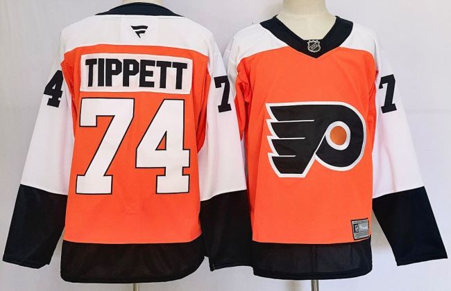 Philadelphia Flyers TIPPETT 74 Orange NHL Jersey Hockey Shirt