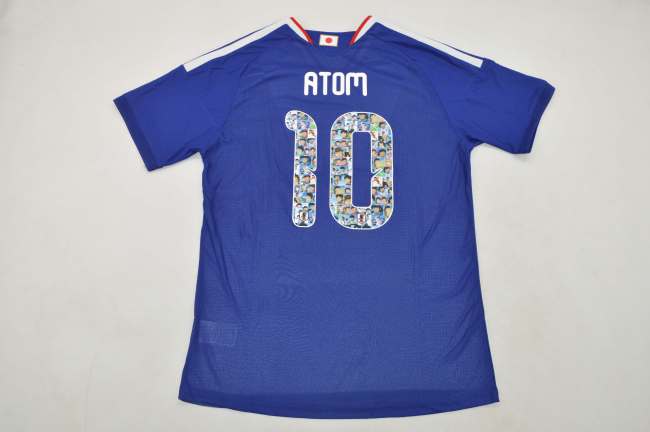 with Cartoon Lettering Fan Version 2026 Japan ATOM 10 Home Soccer Jersey Football Shirt