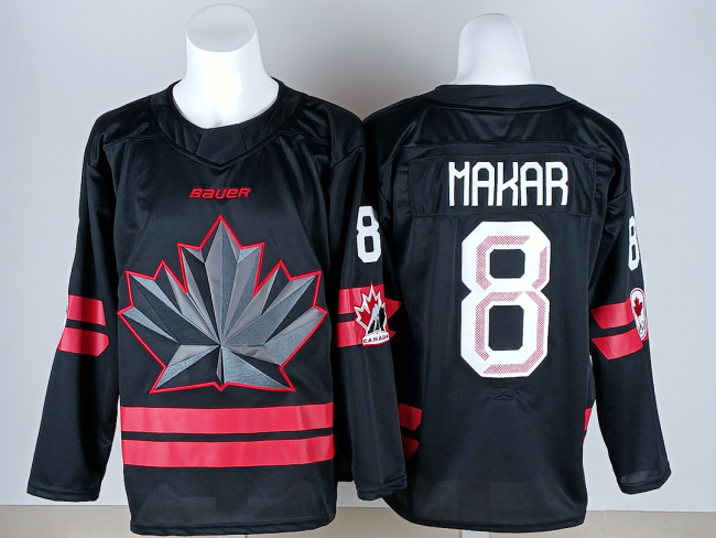 2026 Winter Olympics Canada MAKAR 8 Black NHL Jersey Hockey Shirt