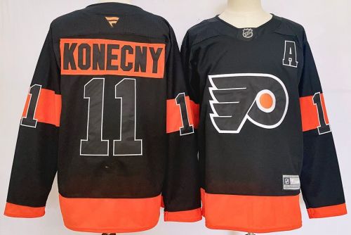 Philadelphia Flyers KONECNY 11 Black NHL Jersey Hockey Shirt
