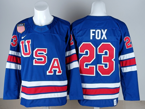 2026 Winter Olympics USA FOX 23 Blue NHL Jersey United States Hockey Shirt