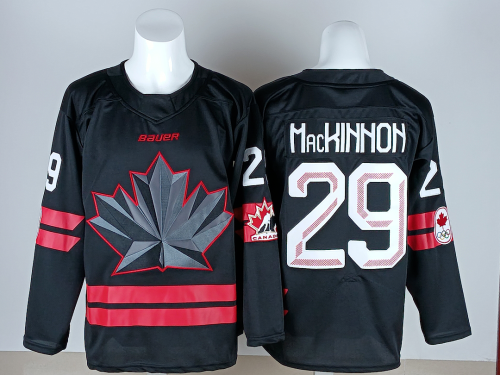 2026 Winter Olympics Canada MAcKINNON 29 Black NHL Jersey Hockey Shirt