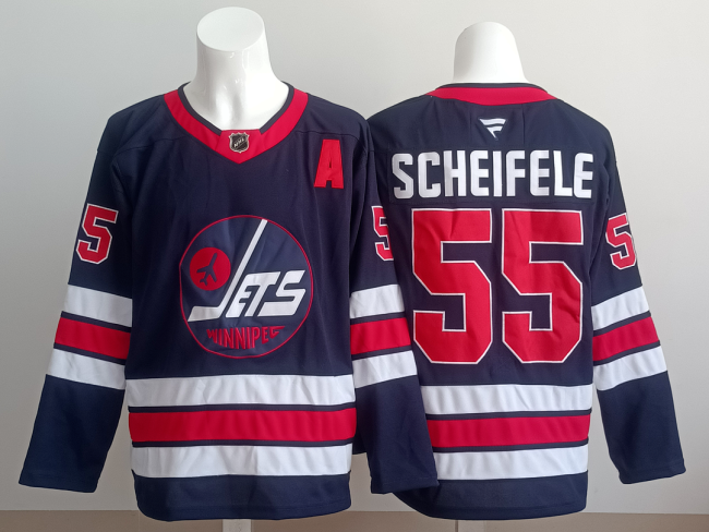 Winnipeg Jets SCHEIFELE 55 Dark Blue NHL Jersey Hockey Shirt