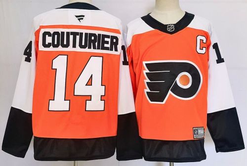 Philadelphia Flyers COUTURIER 14 Orange NHL Jersey Hockey Shirt