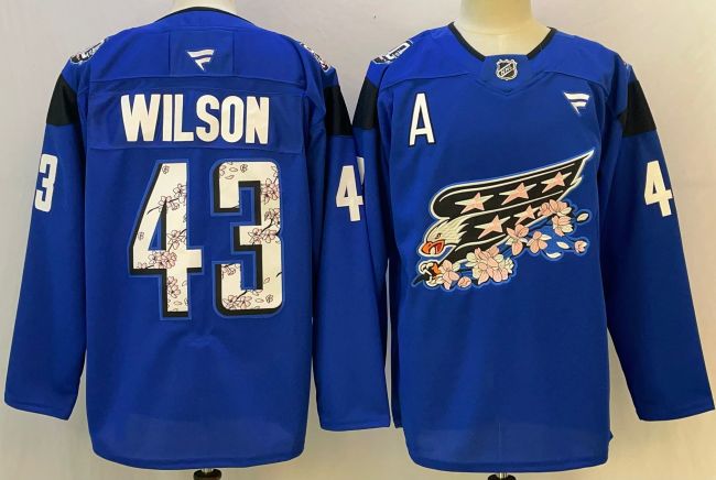 Washington Capitals WILSON 43 Blue NHL Jersey Hockey Shirt