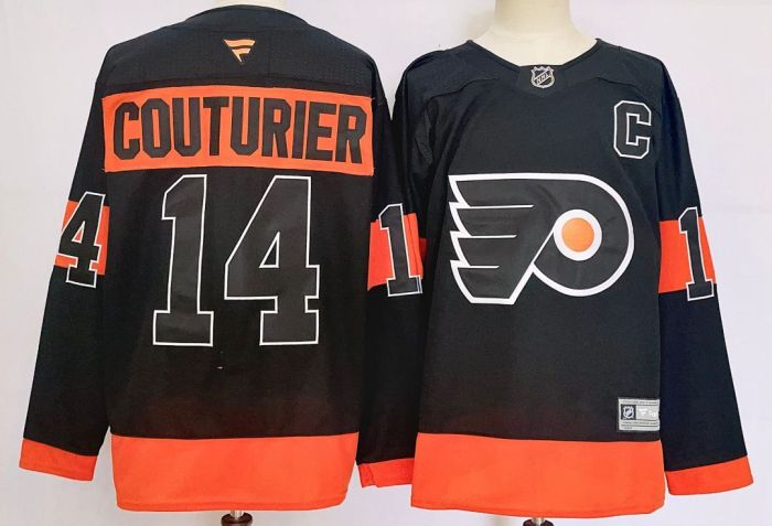 Philadelphia Flyers COUTURIER 14 Black NHL Jersey Hockey Shirt