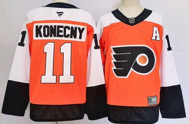 Philadelphia Flyers KONECNY 11 Orange NHL Jersey Hockey Shirt