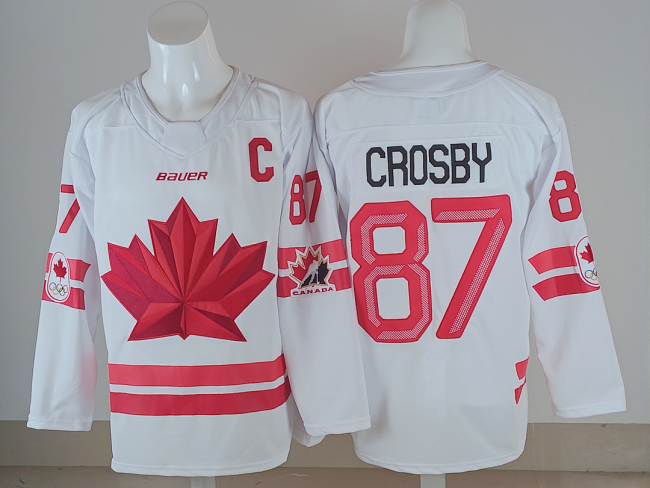 2026 Winter Olympics Canada CROSBY 87 White NHL Jersey Hockey Shirt