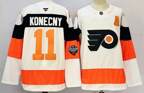 Philadelphia Flyers KONECNY 11 White NHL Jersey Hockey Shirt