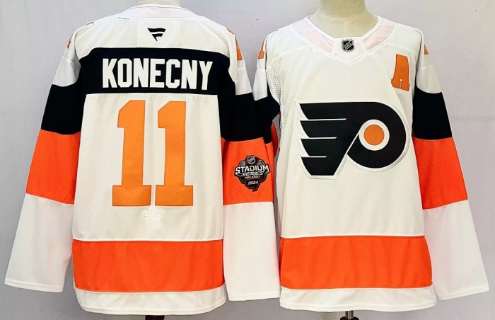 Philadelphia Flyers KONECNY 11 White NHL Jersey Hockey Shirt