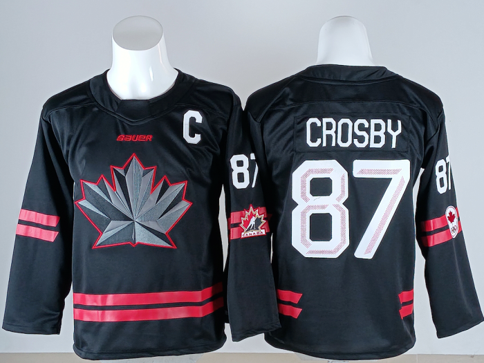 2026 Winter Olympics Canada CROSBY 87 Black NHL Jersey Hockey Shirt