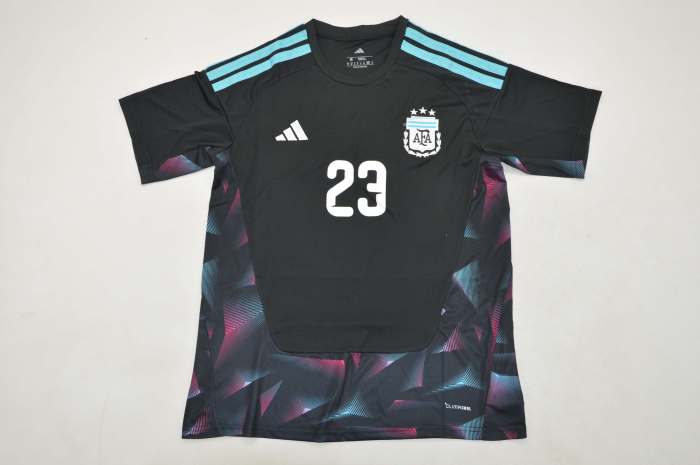 Fan Version 2026 Argentina MARTINEZ 23 Black Goalkeeper Soccer Jersey Football Shirt