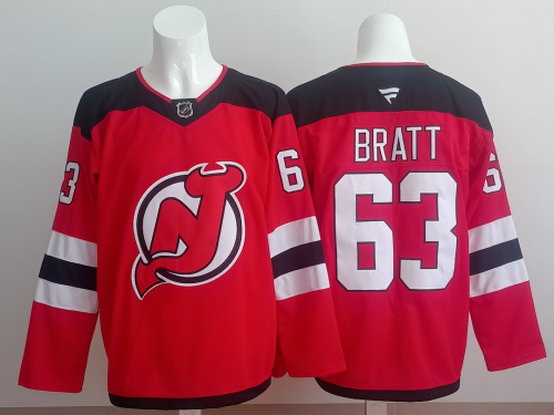 New Jersey Devils BRATT 63 Red NHL Jersey Hockey Shirt