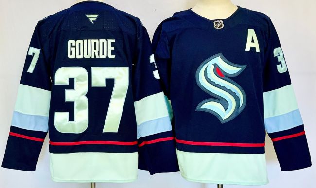 Seattle Kraken GOURDE 37 Dark Blue NHL Jersey Hockey Shirt