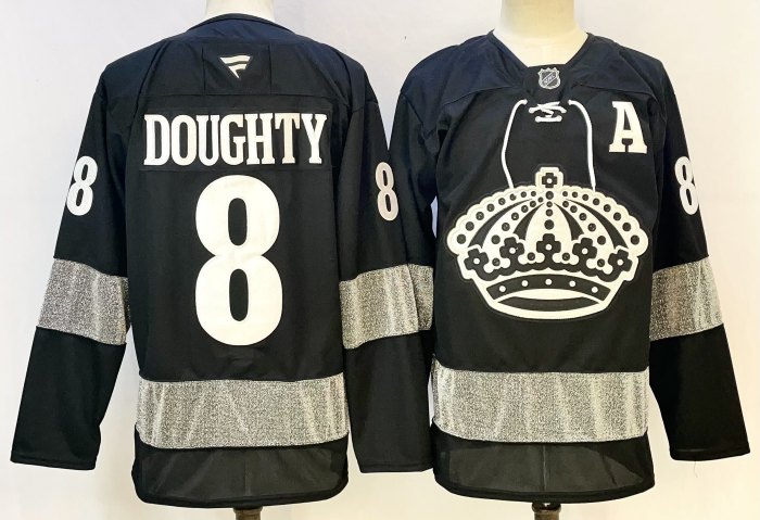 Los Angeles Kings DOUGHTY 8 Black/Grey NHL Jersey Hockey Shirt