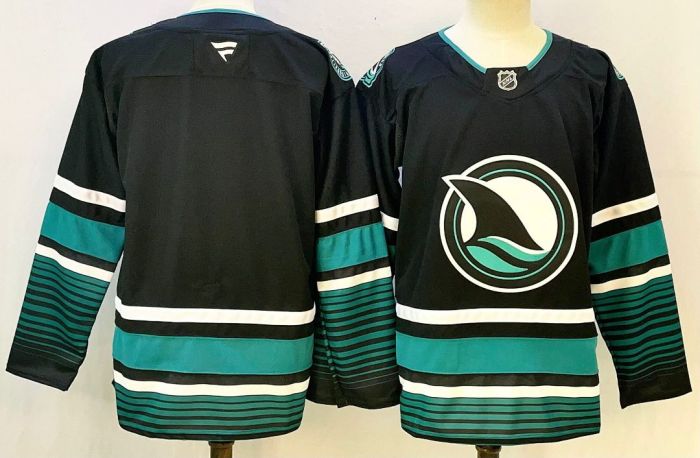 San Jose Sharks Blank Black NHL Jersey Hockey Shirt