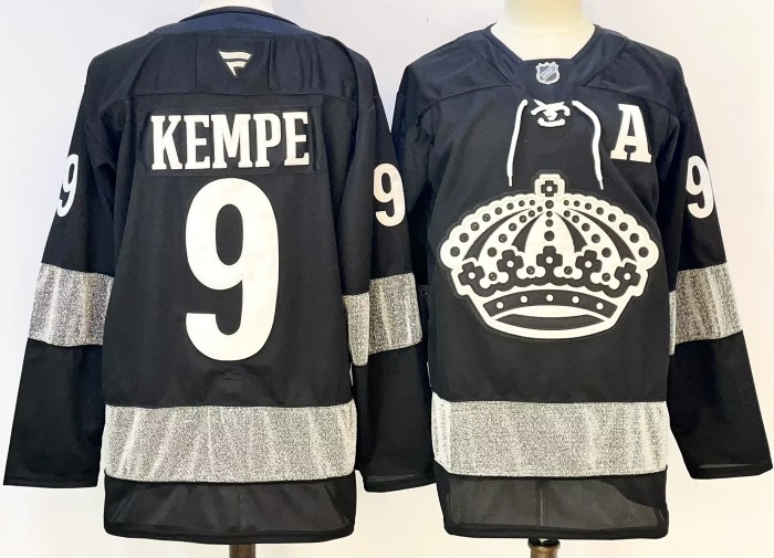 Los Angeles Kings KEMPE 9 Black/Grey NHL Jersey Hockey Shirt