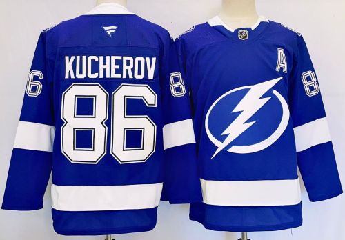 Tampa Bay Lightning KUCHEROV 86 Blue/White NHL Jersey Hockey Shirt