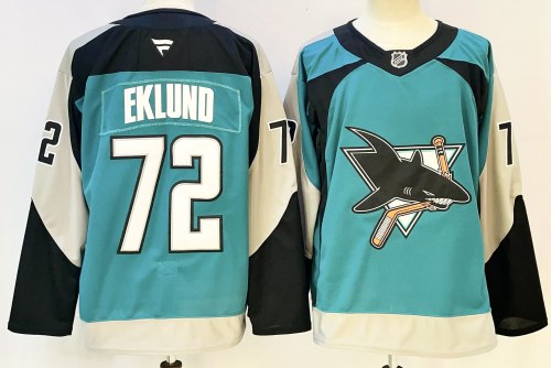 San Jose Sharks EKLUND 72 Blue NHL Jersey Hockey Shirt