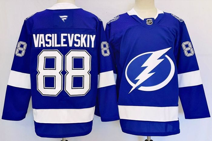 Tampa Bay Lightning VASILEVSKIY 88 Blue/White NHL Jersey Hockey Shirt