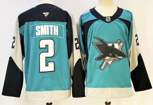 San Jose Sharks SMITH 2 Blue NHL Jersey Hockey Shirt