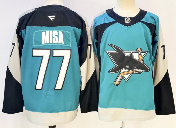 San Jose Sharks MISA 77 Blue NHL Jersey Hockey Shirt