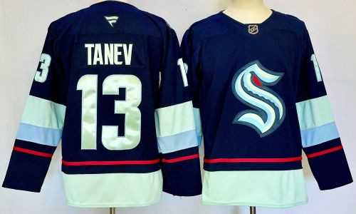 Seattle Kraken TANEV 13 Dark Blue NHL Jersey Hockey Shirt