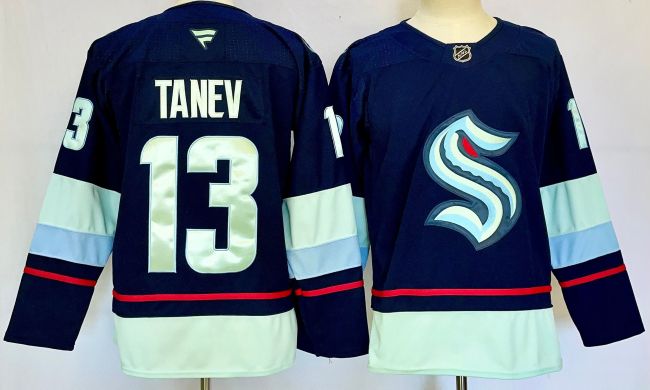 Seattle Kraken TANEV 13 Dark Blue NHL Jersey Hockey Shirt