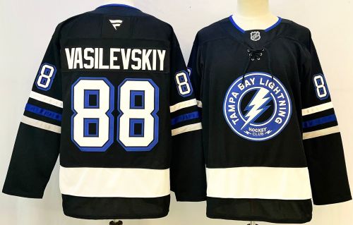 Tampa Bay Lightning VASILEVSKIY 88 Black NHL Jersey Hockey Shirt