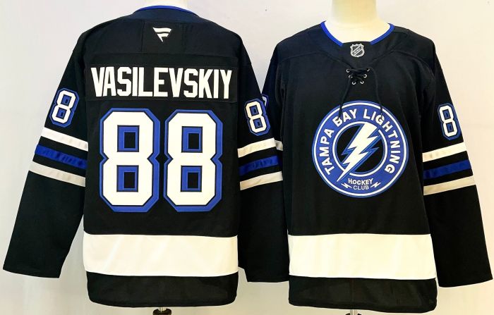 Tampa Bay Lightning VASILEVSKIY 88 Black NHL Jersey Hockey Shirt