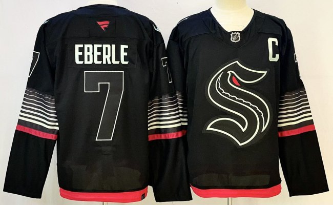 Seattle Kraken EBERLE 7 Black NHL Jersey Hockey Shirt