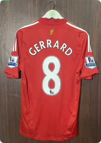 with EPL Patch Retro Jersey 2008-2009 Liverpool GERRARD 8 Home Soccer Jersey Vintage Football Shirt