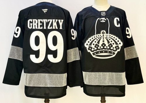 Los Angeles Kings GRETZKY 99 Black/Grey NHL Jersey Hockey Shirt
