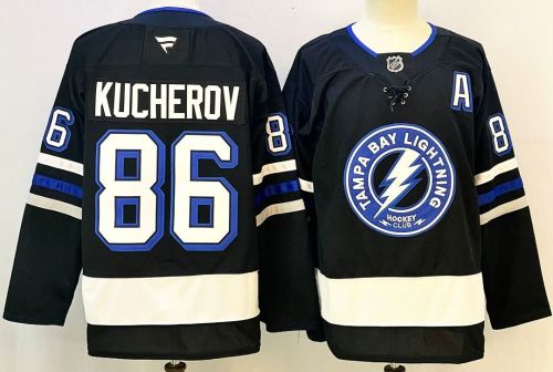 Tampa Bay Lightning KUCHEROV 86 Black NHL Jersey Hockey Shirt