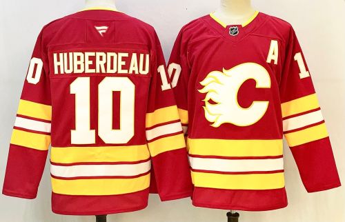 Calgary Flames HUBERDEAU 10 Red NHL Jersey Hockey Shirt