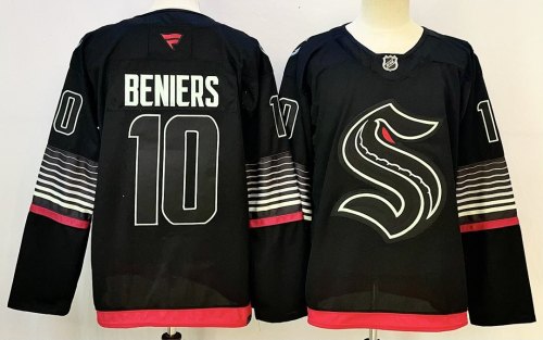 Seattle Kraken BENIERS 10 Black NHL Jersey Hockey Shirt