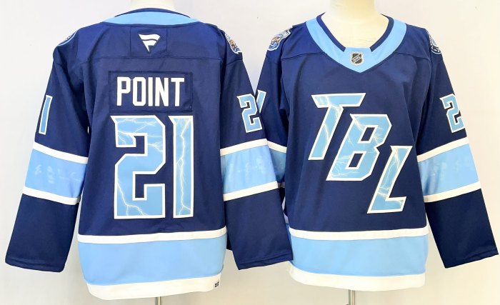 Tampa Bay Lightning POINT 21 Blue NHL Jersey Hockey Shirt