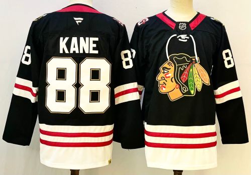 Chicago Blackhawks KANE 88 Black/White NHL Jersey Hockey Shirt