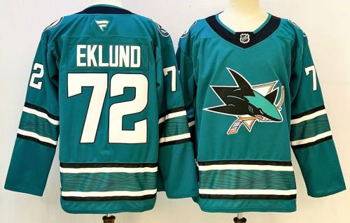 San Jose Sharks EKLUND 72 Green NHL Jersey Hockey Shirt