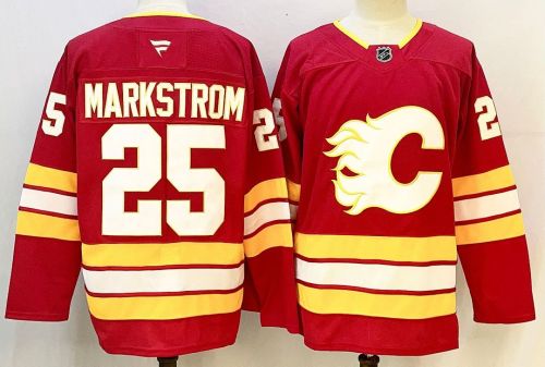 Calgary Flames MARKSTROM 25 Red NHL Jersey Hockey Shirt