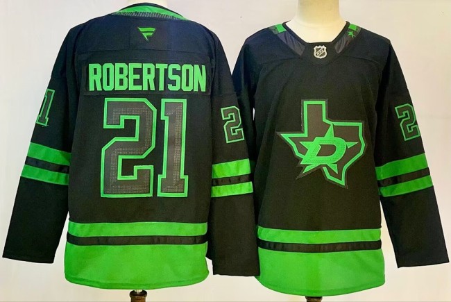 Dallas Stars ROBERTSON 21 Black/Grey NHL Jersey Hockey Shirt