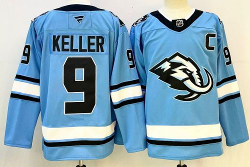 Utah Mammoth KELLER 9 Blue NHL Jersey Hockey Shirt