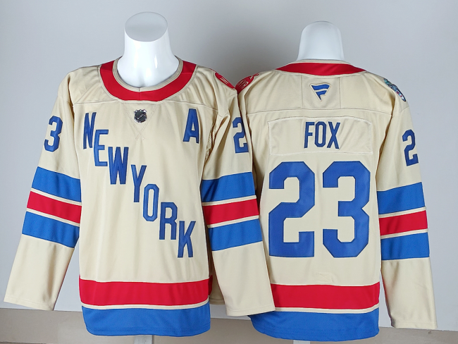New York Rangers FOX 23 Yellow/Blue NHL Jersey Hockey Shirt
