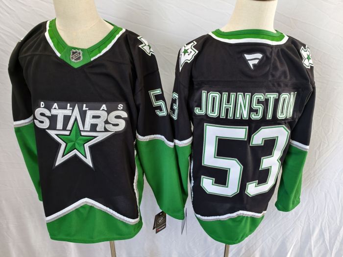 Dallas Stars JOHNSTON 53 Black NHL Jersey Hockey Shirt